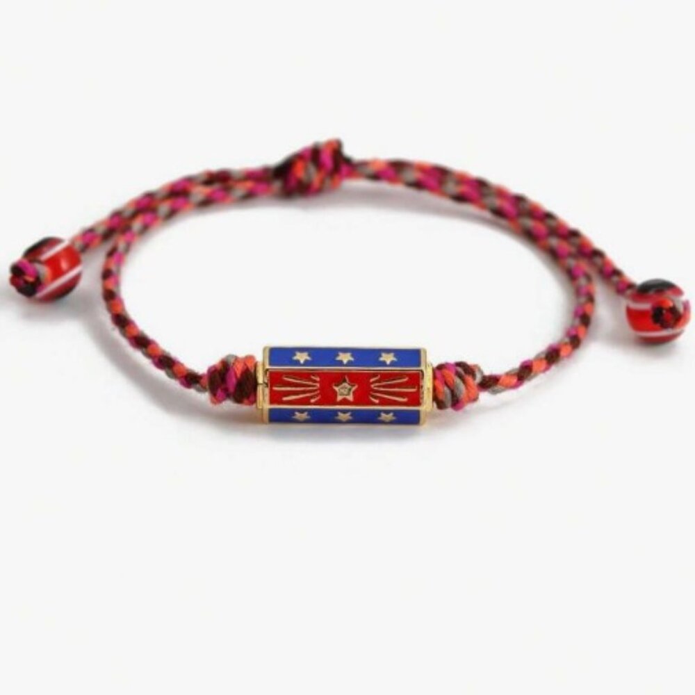 NWT enamel locket lucky charm bracelet vintage vibe red
